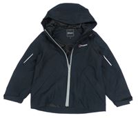 Černá šusťáková jarní funkční bunda s logem a kapucí Berghaus