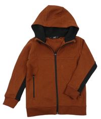 Hnědo-černá propínací mikina s kapucí Next