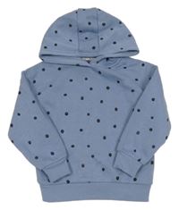 Modrošedá mikina s bodky s kapucňou Primark