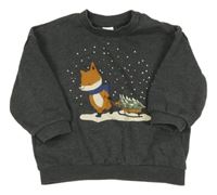 Sivá oversize mikina s líškou H&M