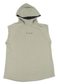 Béžová tepláková vesta s nápisom a kapucňou H&M