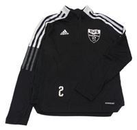 Černá fotbalová funkční  mikina s logem Adidas