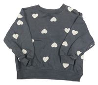 Sivá oversize mikina so srdiečkami H&M