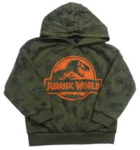 Khaki mikina s dinosaury - Jurský svět a kapucňou PRIMARK