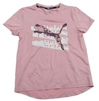 Růžové sportovní tričko s logem PUMA