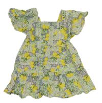 Hořčicovo-biele vzorované šaty s citrony PRIMARK