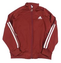 Rezavá propínací sportovní mikina Adidas