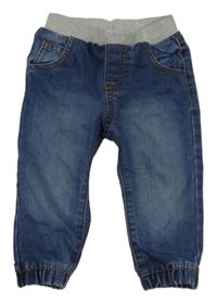 Modré cuff rifle so sivým úpletovým pasom F&F