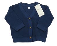 Nové - tmavomodrý rebrovaný prepínaci sveter M&S