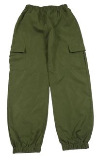 Khaki cargo cuff šušťákové nohavice SHEIN