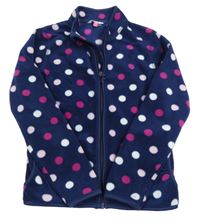 Tmavomodrá bodkovaná á fleecová prepínaci mikina KIDS