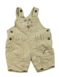 Béžové manšestrové laclové kalhoty s medvídkem Cherokee