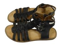 Černo-béžové kožené sandály KIM KAY LONDON vel. 34