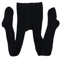 Čierne rebrované pančuchy H&M