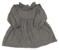 Čierno-světlepudrové vzorované šaty s volánikom Next