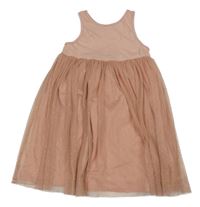 Svetloružové šaty s pudrovým třpytivým tylem Next