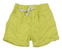 Limetkové plátěné kraťasy Mothercare