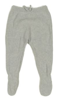 Světlešedé melírované pletené polodupky s mašlí ZARA