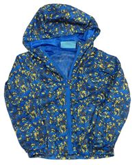 Modro-žltá vzorovaná šušťáková funkčná bunda s kapucňou Mountain Warehouse