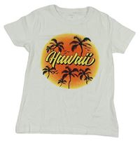 Krémové tričko s potlačou s palmami Name it