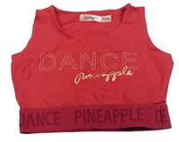 Malinový crop top s nápisom Pineapple