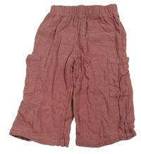 Starorůžové mušelínové culottes kalhoty s kapsami George