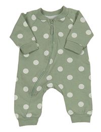 Zelený puntíkatý teplákový overal Ergee