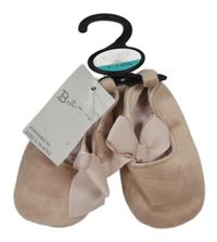 Nové - Starorůžové plyšové baleríny/capáčky s mašlou Matalan vel. 18/19