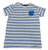 Bílo-modré pruhované tričko s písmenem - Harry Potter