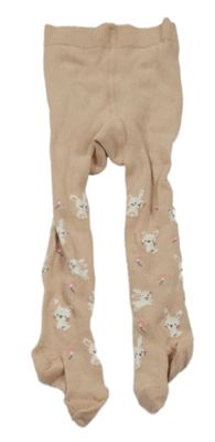 Pudrové punčocháče s králíky