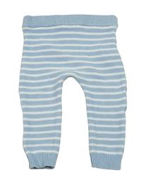 Světlemodro-biele pruhované pletené tepláky F&F