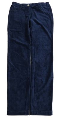 Tmavomodré žebrované sametové tregíny Benetton