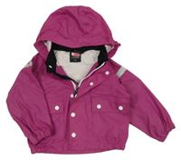 Fuchsiová nepromokavá bunda s kapucňou