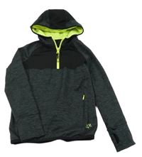 Antracitovo-čierna melírovaná športová mikina s kapucňou St. Bernard