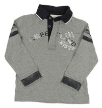 Šedé melírované polo triko s nápisem Timberland