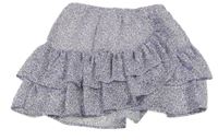 Bílo-lila květovaná šifonová vrstvená sukně C&A