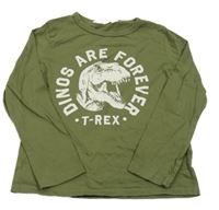 Khaki tričko s dinosaurom H&M