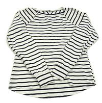 Bílo-černé pruhované mikinotriko