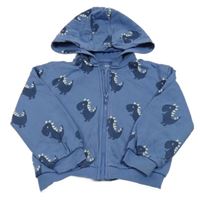 Modrá prepínaci mikina s dinosaurami a kapucňou M&S