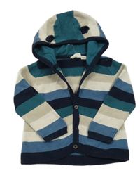 Farebný pruhovaný prepínaci sveter s kapucňou Lupilu