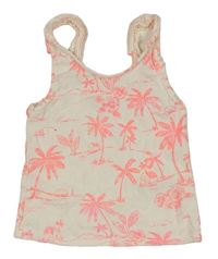 Smotanový rebrovaný top s palmami M&S