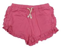 Tmavorůžové teplákové kraťasy s kanýry Matalan