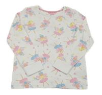 Biele pyžamové tričko s vílami Mothercare