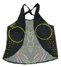 Čierny pruhovaný vzorovaný oversize top