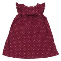 Vínové bodkovaná é menšestrové šaty s volánikom H&M