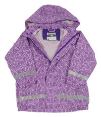 Lila vzorovaná nepromokavá bunda s kapucňou PlayShoes