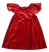 Červené zamatové šaty Matalan