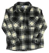 Černo-béžová kostkovaná košilová bunda WE
