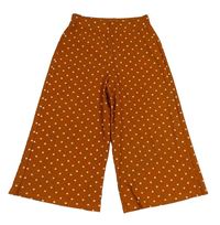 Hnedé bodkovaná é culottes nohavice Tu