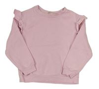 Svetloružová mikina s volánikmi H&M